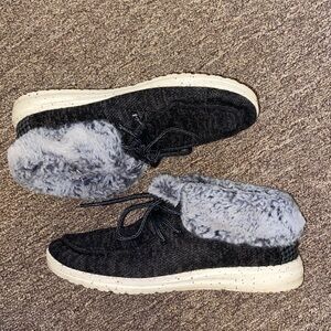 Women’s HEYDUDE Britt Fur lined 7 Black